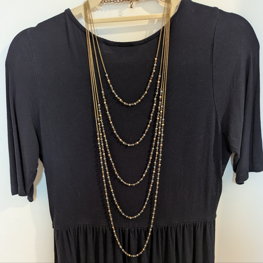 Gorgeous 5 Strand Beaded Statement Necklace